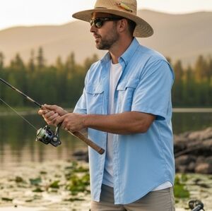 NWOT World Wide Sportsman XL Gorpcore Outdoor Fishing Utility Button Down Shirt